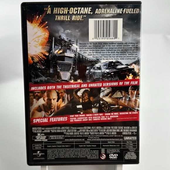 Death Race. Unrated/Theatrical. Jason Statham. - Picture 3 of 4